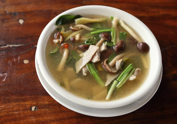 Hot and sour soup with pork and mushroom — Stock Image Hot and sour soup with pork and mushroom Stock Image