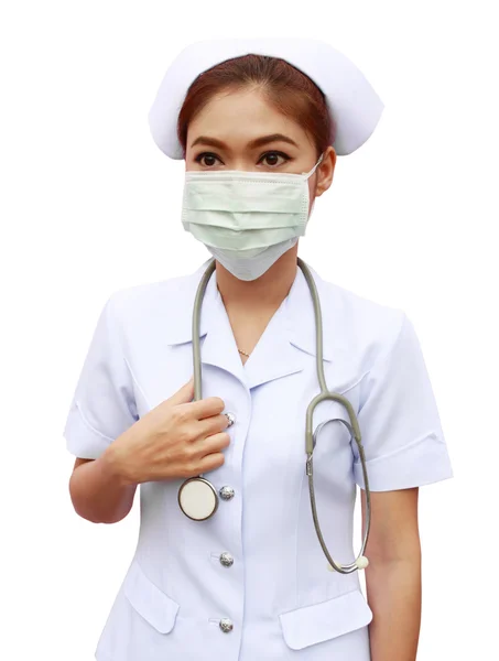 Female nurse with stethoscope — Stock Photo, Image