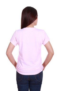 kadın, boş t-shirt (arka yüzüne)