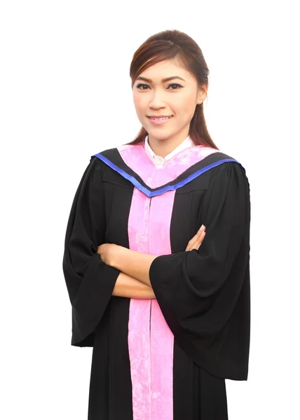 Graduation women with degree suit — Stock Photo, Image