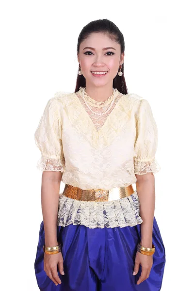Kvinnan bär typiska thailändska klänning — Stockfoto