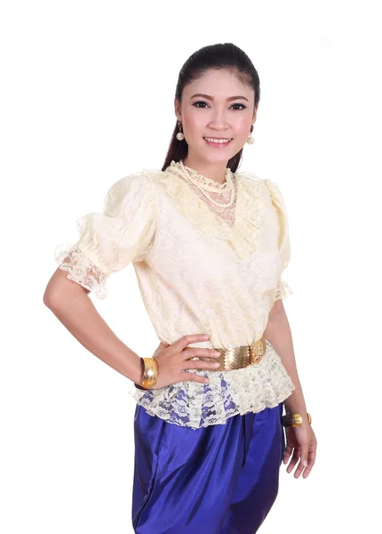 Mulher vestindo vestido típico tailandês — Fotografia de Stock