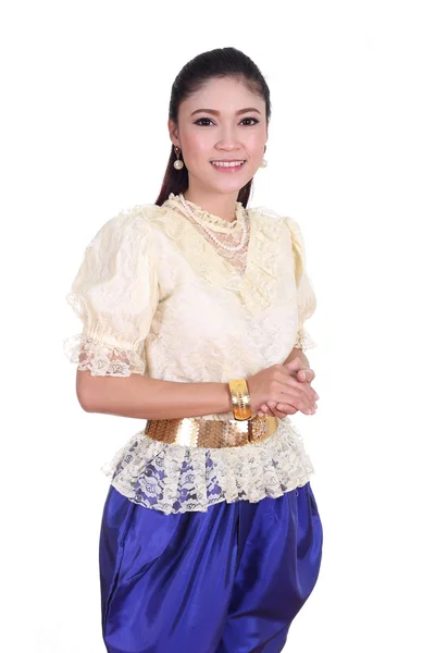 Женщина в типичном тайском платье — стоковое фото