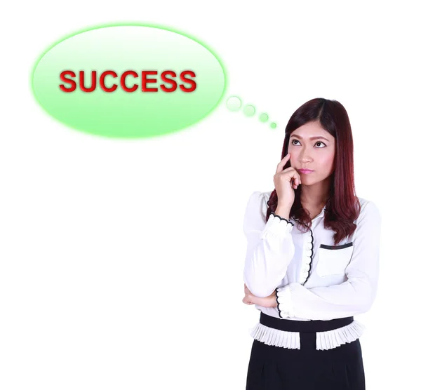 Donna d'affari pensando al successo — Foto Stock