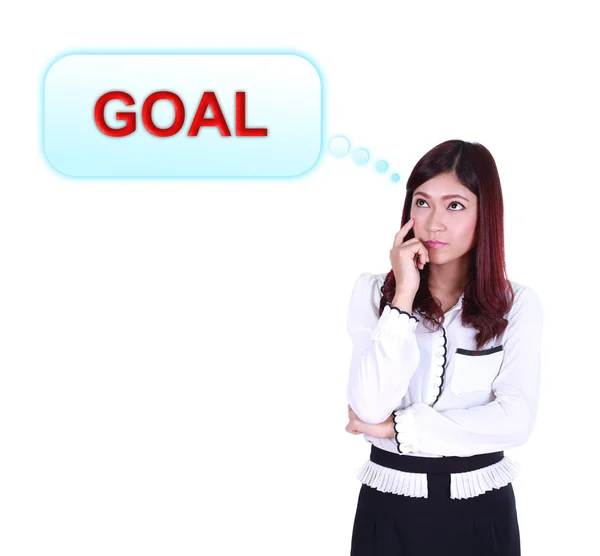 Business woman thinking about goal — Stock Photo, Image