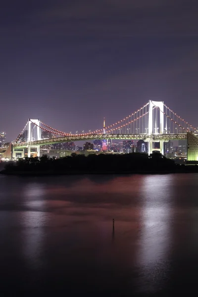 Tokyo Ponte dell'arcobaleno di notte — Foto Stock