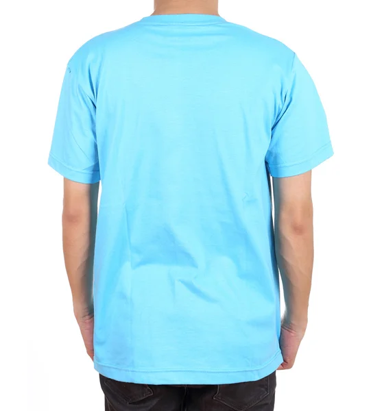 T-shirt em branco no homem (parte de trás ) — Fotografia de Stock