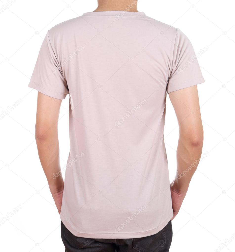 blank t-shirt on man (back side)