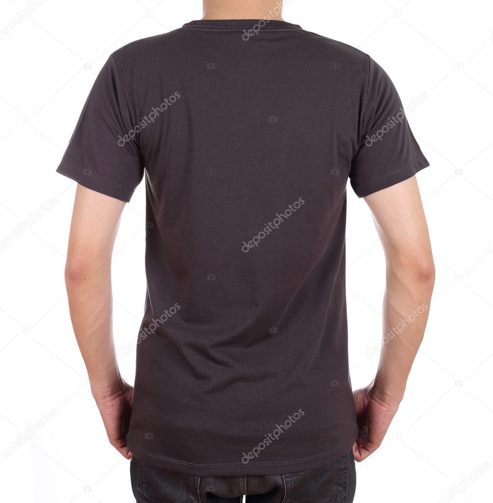 blank t-shirt on man (back side)