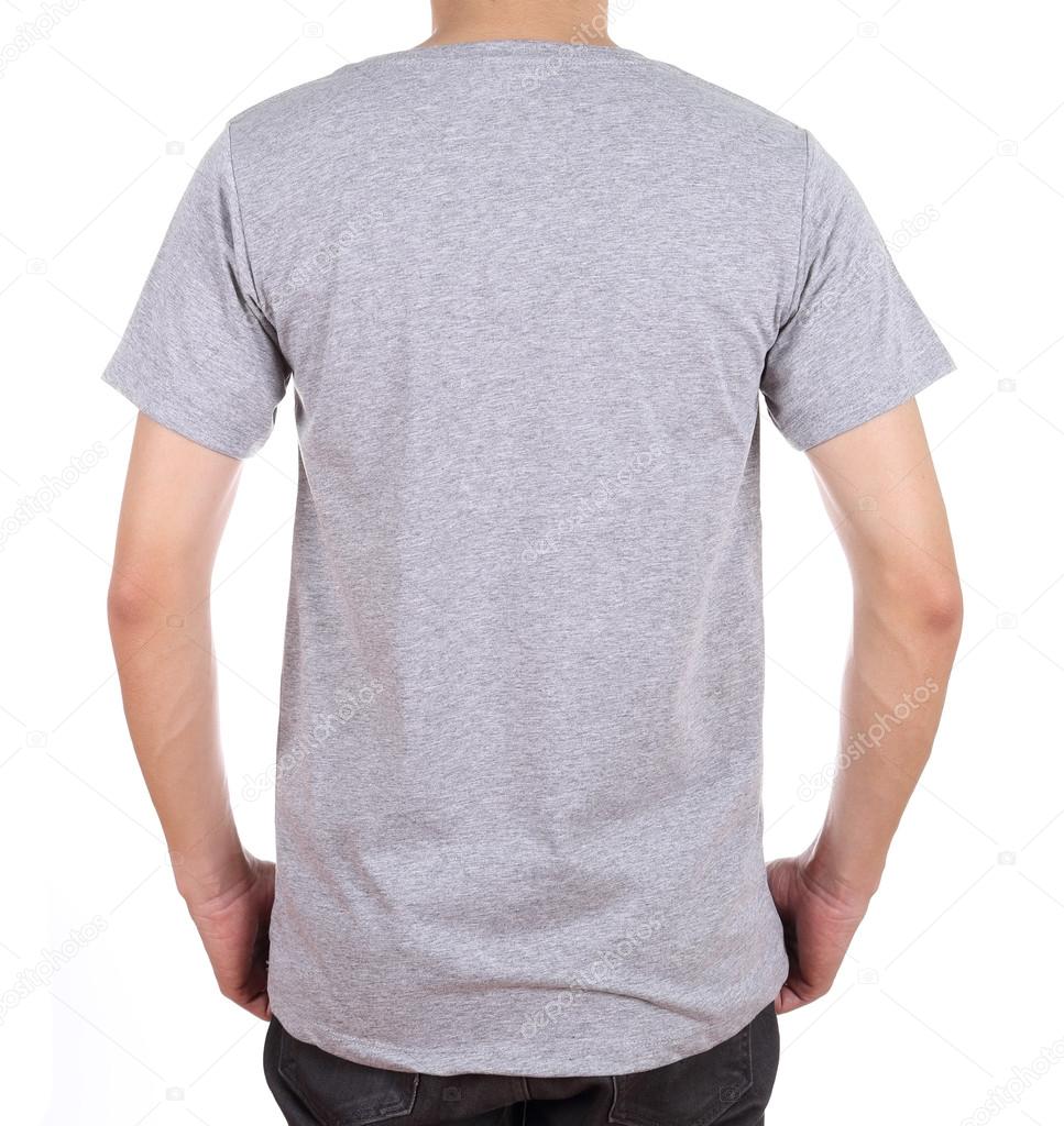 blank t-shirt on man (back side)