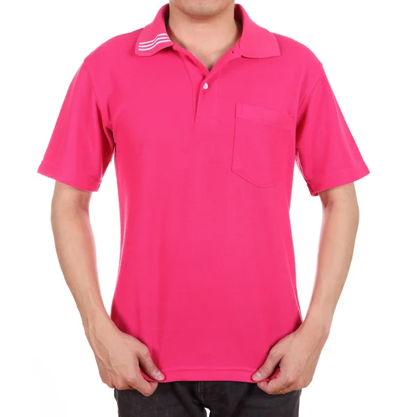 Lege polo shirt op man — Stockfoto