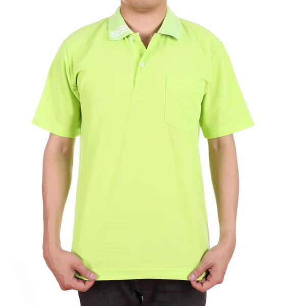 Blanko-Poloshirt auf Mann — Stockfoto