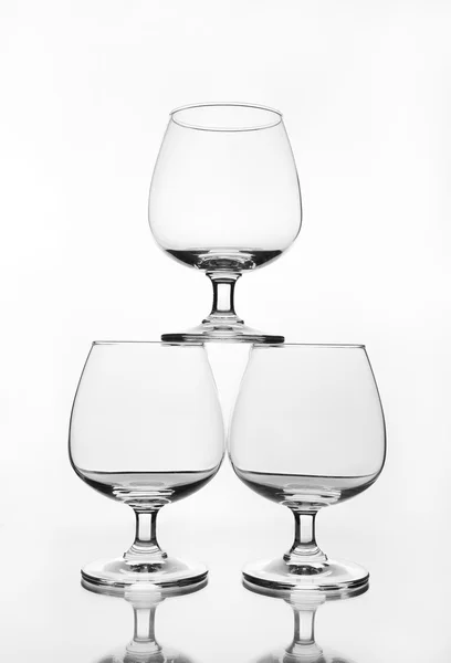 Stapel leeg glas wijn — Stockfoto