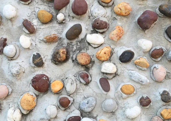 Pebbles na textura da parede de concreto — Fotografia de Stock