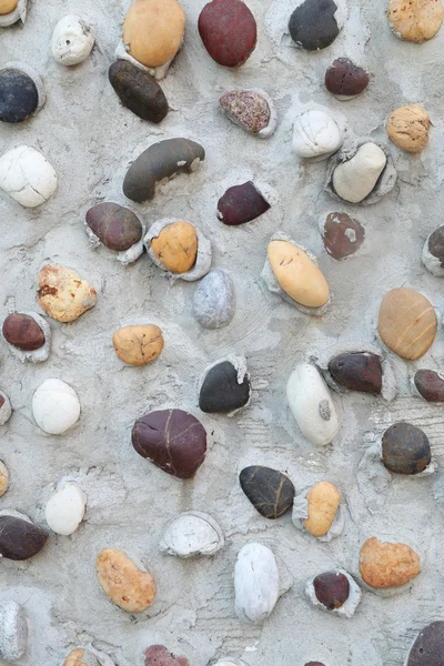 Pebbles na textura da parede de concreto — Fotografia de Stock