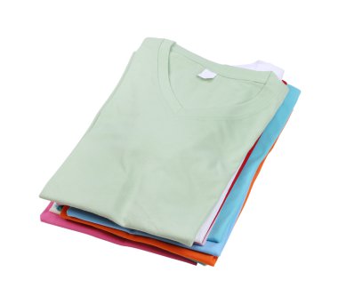 renkli tişört yığını