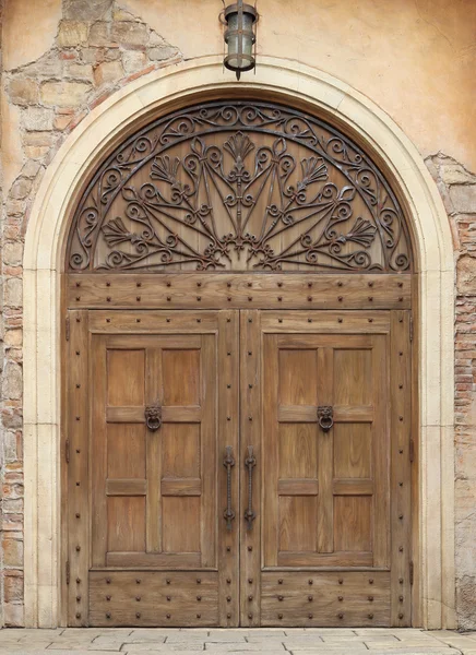 Puerta y pared de madera —  Fotos de Stock