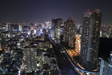 Geceleri Tokyo şehri manzarası
