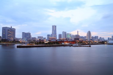 yokohama City gece Körfez Marina View