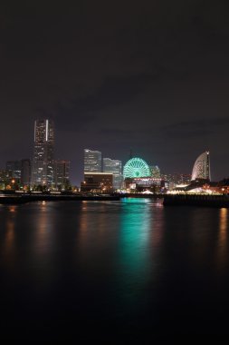 yokohama City gece Körfez Marina View