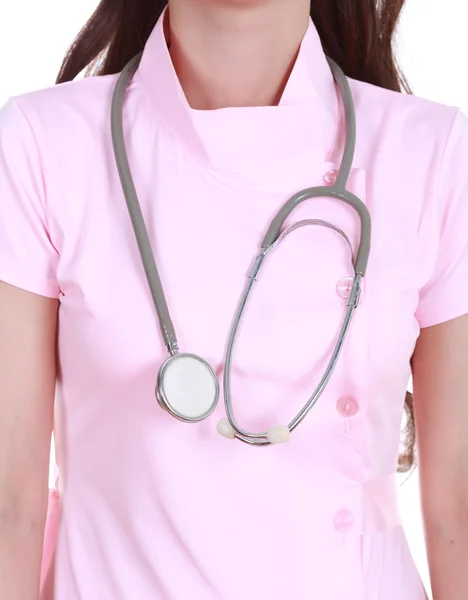 Stethoscope with nurse — Stock Photo, Image