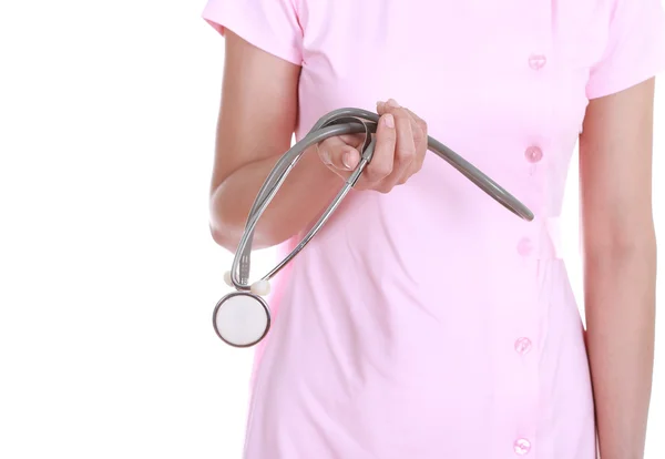 Stetoscopio con infermiere — Foto Stock