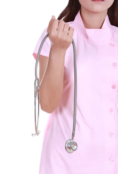 Stethoscope with nurse — Stock Photo, Image