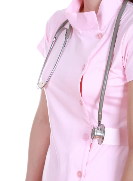 Stetoskop med sjuksköterska — Stockfoto