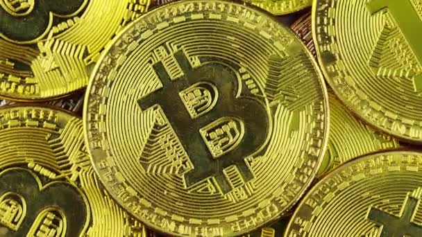 Bitcoin Rotación Btc Criptomoneda Monedas Tecnología Blockchain — Vídeos de Stock