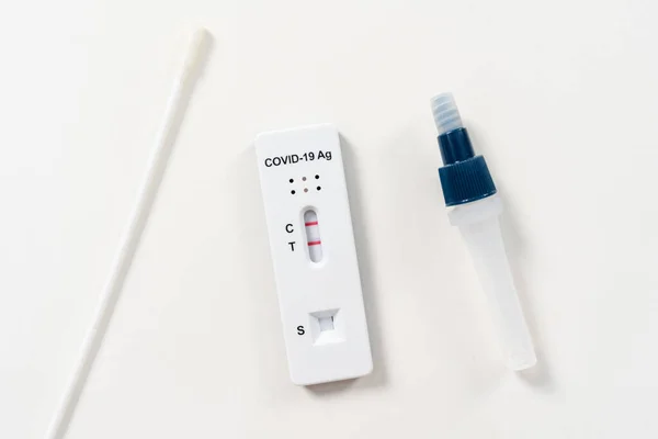 Coronavirus Covid Positive Test Result Sars Cov Antigen Rapid Test — Stock Photo, Image