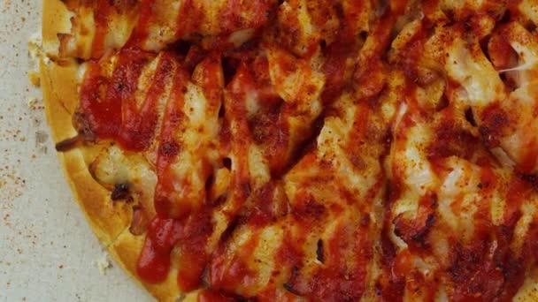 Zavřít Pizzu Rotující Krabici — Stock video