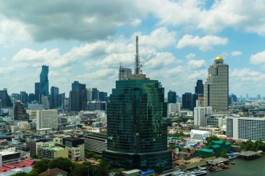 Bangkok, Tayland 'da yüksek binalı şehir manzarası