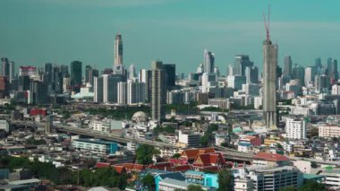 Bangkok, Tayland 'da yüksek binalı şehir manzarası