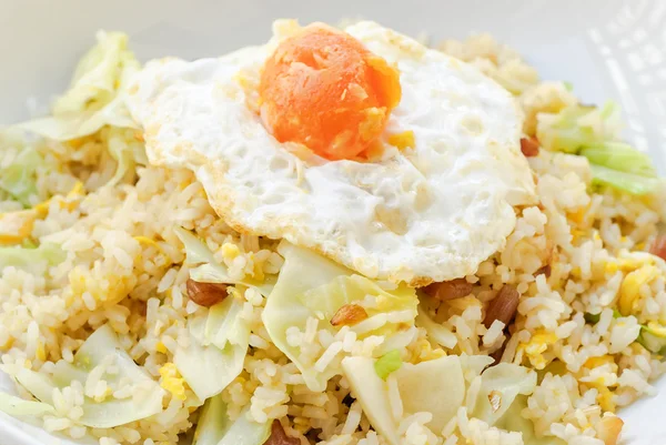 Fried Rice with Chinese Sausage and Salted Egg Yolk — Stock Photo, Image