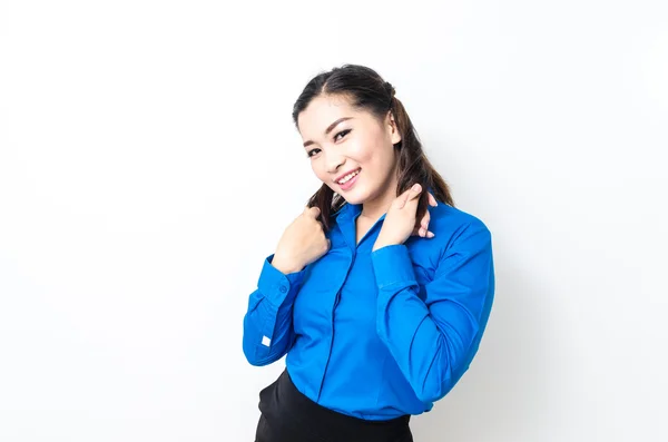 Imagem de uma jovem com um olhar encantador e um sorriso encantador — Fotografia de Stock