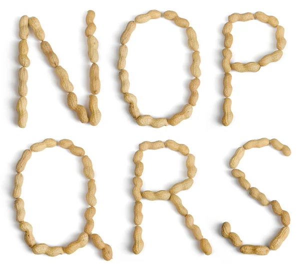 Letters Made of Peanuts — Stock Photo, Image