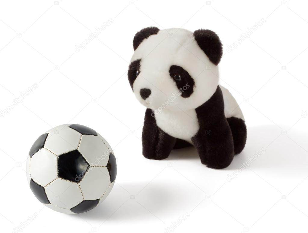 Little Plush Panda with Soccer Ball