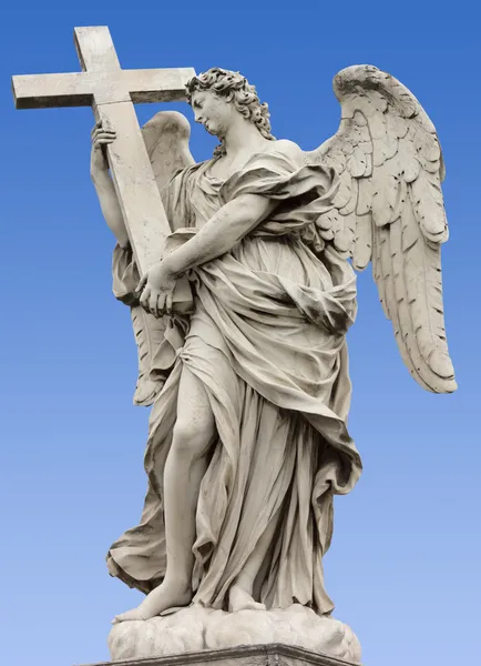 Engelsstatue auf der Sant 'Angelo-Brücke in Rom — Stockfoto