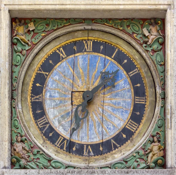 Ancient Square Wall Clock — Stock Photo, Image