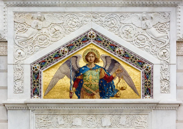 トリエステのサン spiridione 正統派教会のモザイク ストック画像