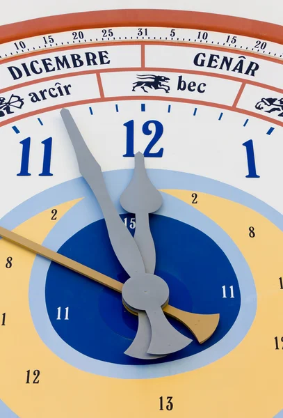 Close-up on Giant Calendar Wall Clock — Stock Photo, Image