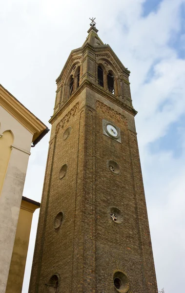 Belfry of a Neo-Gothic Church in Friuli — Stok Foto