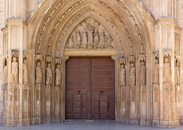 Entrance to the Valencia Cathedral — Stock Photo, Image