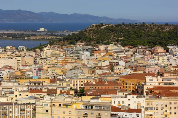 Vista Panorâmica Cidade Cagliari Itália Partir Distrito Castello — Fotografia de Stock