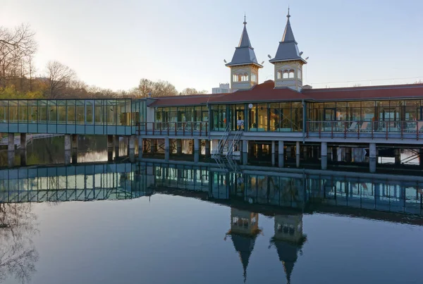 Heviz Hungary April 2022 Elegant Architectures Spa Heviz Thermal Lake — Stock Photo, Image