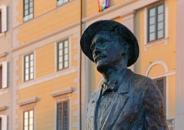 Trieste Italie Mars 2022 Gros Plan Statue Bronze James Joyce — Photo