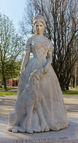 Keszthely Hungary April 2022 Marble Statue Elisabeth Empress Austria Park — Photo