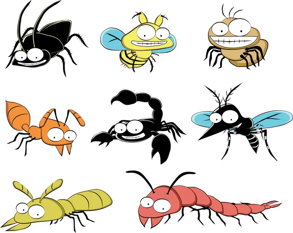 Plagas de insectos en casa — Vector de stock