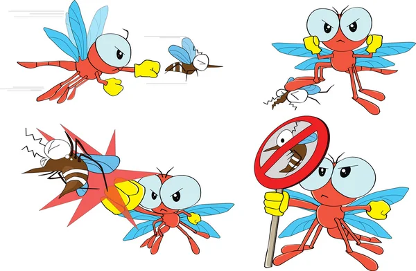 Szitakötő és a mosquito — Stock Vector