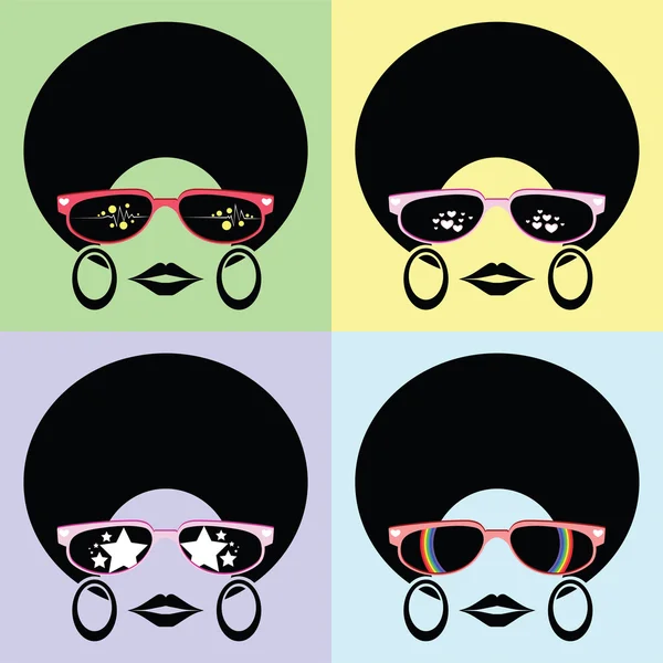 lady with afro hairstyle wear glasses